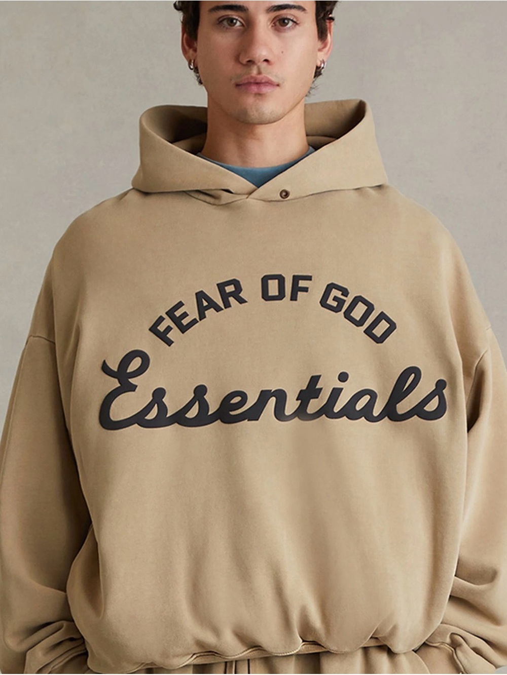 Brand New. Fear of God ESSENTIALS Faded Dune Training '90s Hoodie from PacSun